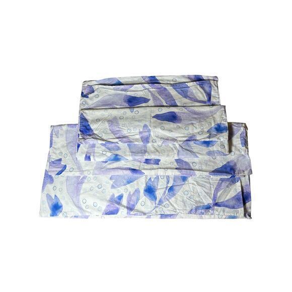 Anthropologie Kate Roebuck PAINTED INDIGO Queen Duvet Cover & 2 Standard Shams - Picture 8 of 8